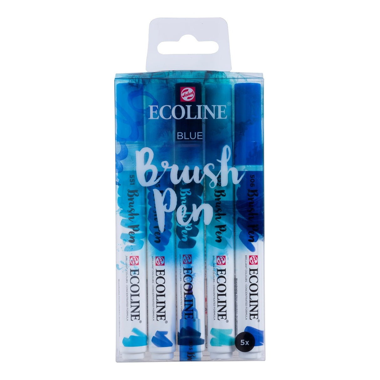 Talens Ecoline Rotuladores Brush Pen Punta Pincel Estuche De 5 Azul