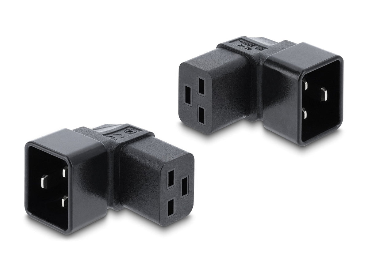 Delock Adaptador De Corriente Iec 60320 - C20 A C19, Conector Macho Conector Hembra, 16 A, 90° Angulado