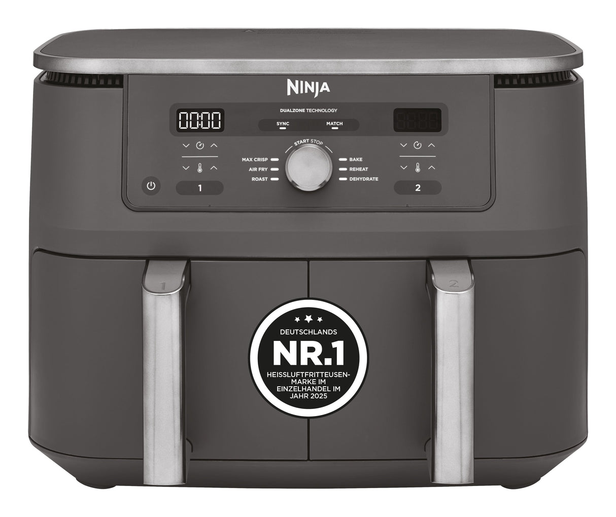EAN 0622356322676 - Ninja DZ400EU freidora Doble 9,5 L Independiente 2470 W Freidora de aire caliente Gris imagen 8