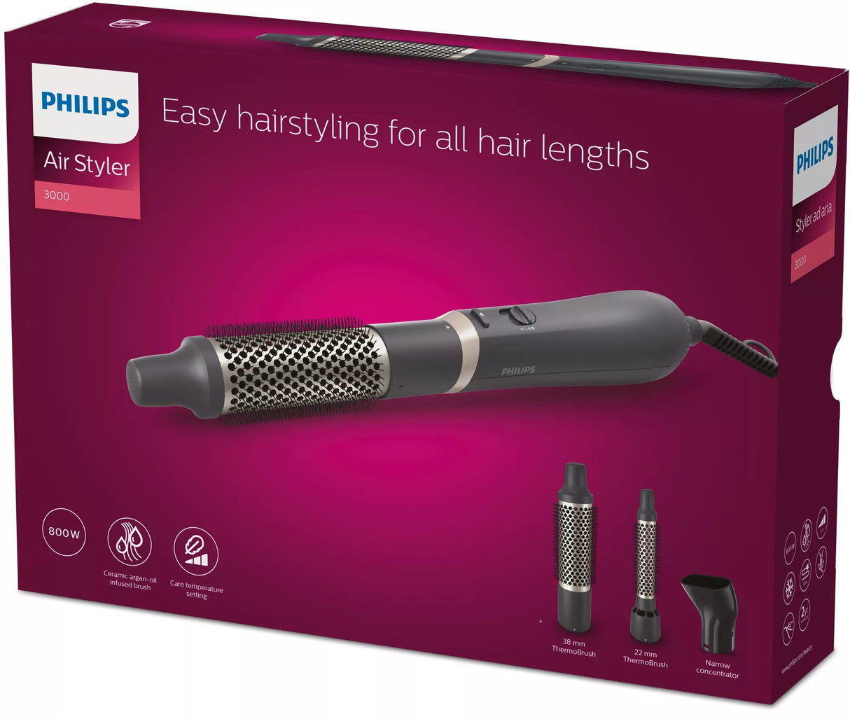 EAN 8720689002776 - Philips 3000 series BHA301/00 Utensilio de peinado Kit de peluquería Caliente Negro 800 W 1,8 m imagen 2