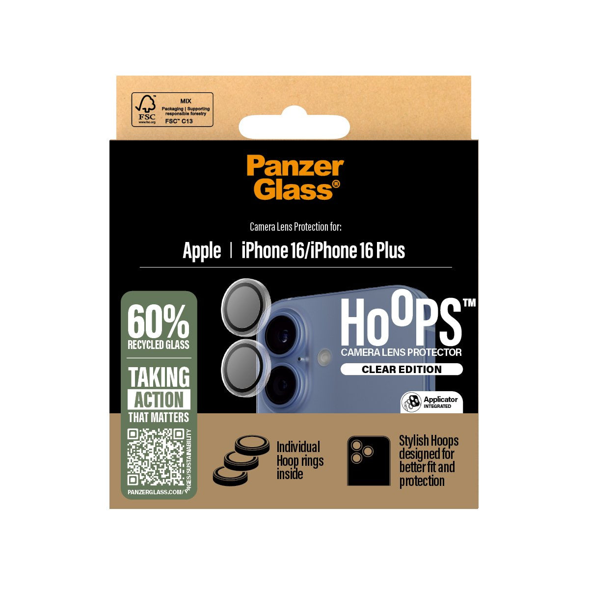 EAN 5715685003028 - PanzerGlass ® Hoops® Camera Lens Protector Transparent iPhone 16 | 16 Plus Protector de pantalla Apple 1 imagen 3