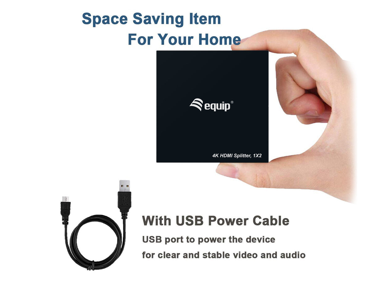 Equip Hdmi Splitter 1.4 2 Port Ultra Slim 4k/30hz
