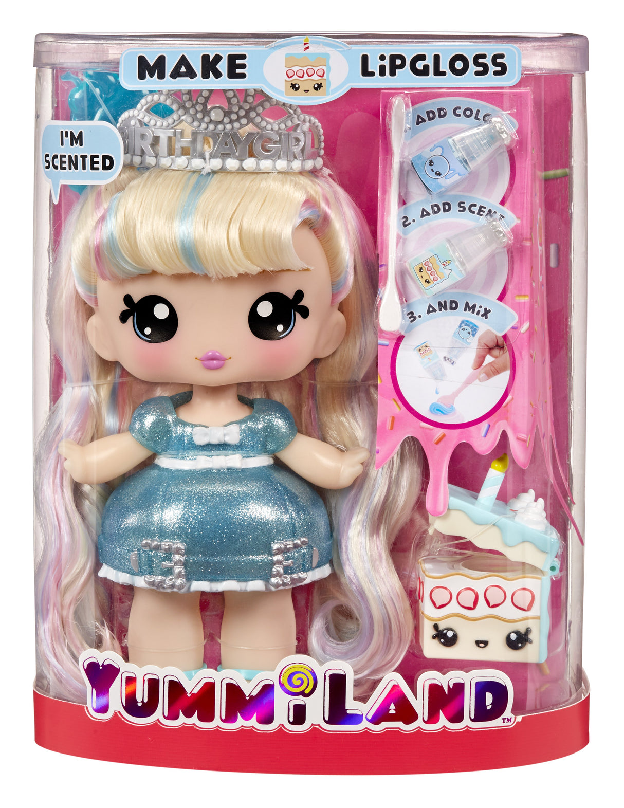 EAN 35051120742 - MGA Entertainment Yummiland Large Doll + Lipgloss Pet- Callie Birthday Cake imagen 6