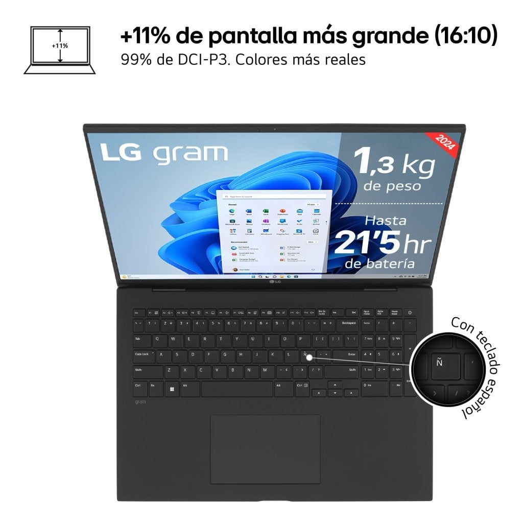 EAN 8806084421746 - LG Gram 17Z90S Intel Core Ultra 7 155H Portátil 43,2 cm (17") WQXGA 16 GB LPDDR5-SDRAM 512 GB SSD Wi-Fi 6 imagen 2