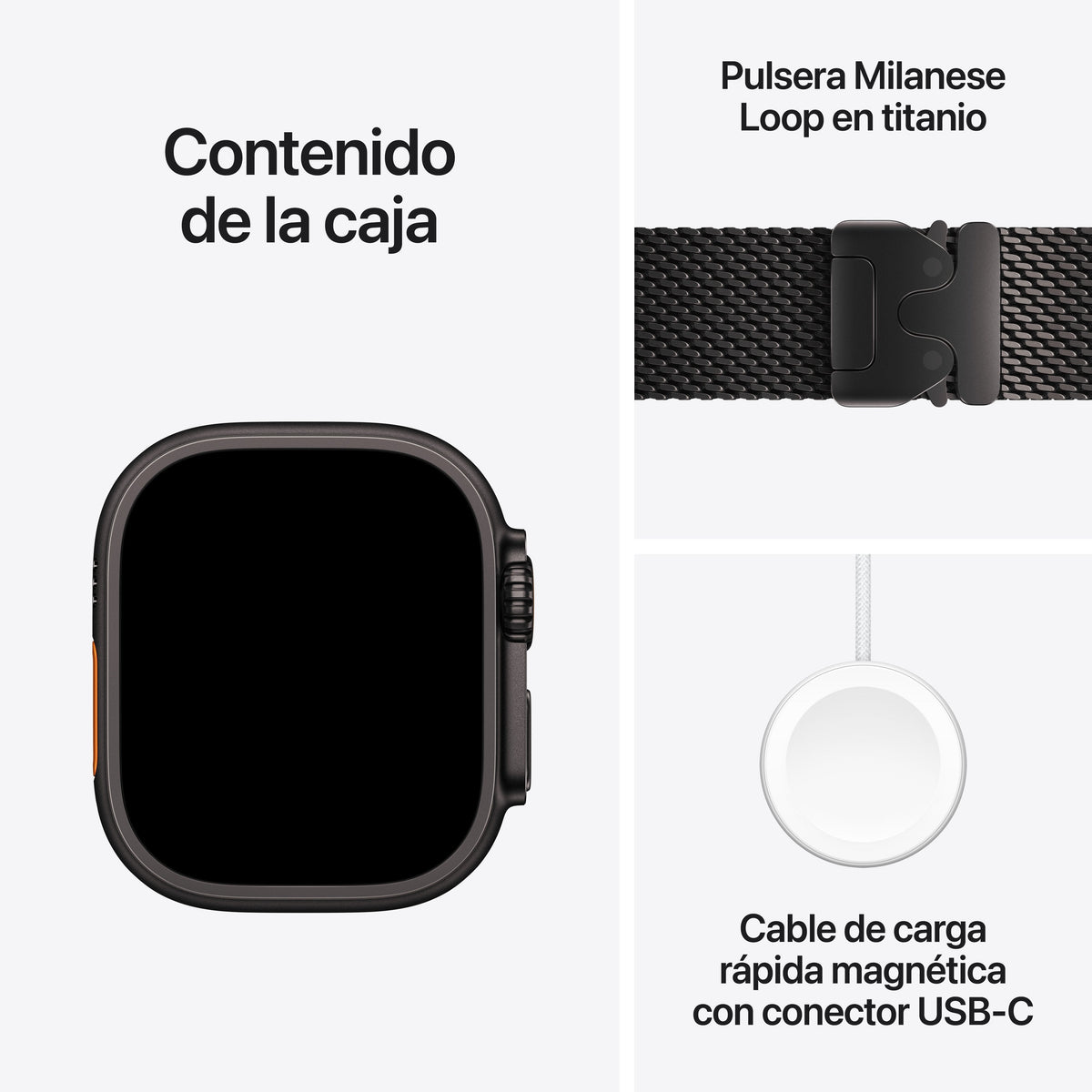 Apple Watch Ultra 4 (2026) Gps+Cel 49mm Caja De Titanio Negro Correa Titanio Milanese Loop Negra Talla M Siri Ai