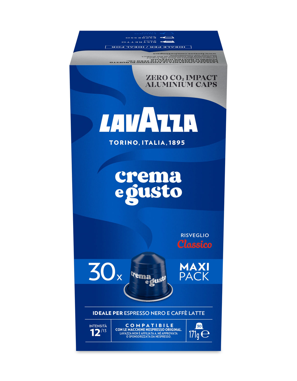 Cápsula Lavazza Crema E Gusto Clásico Para Cafeteras Nespresso Caja De 30