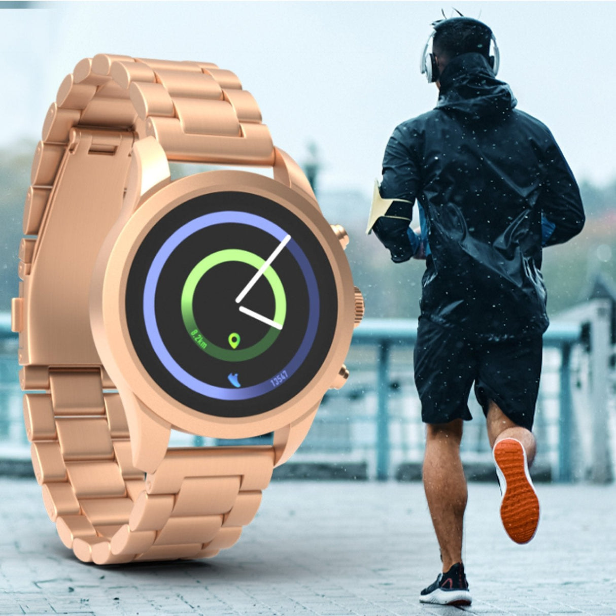 Smartwatch Forever Verfi Sw-800 Notificaciones Frecuencia Cardíaca Dorado