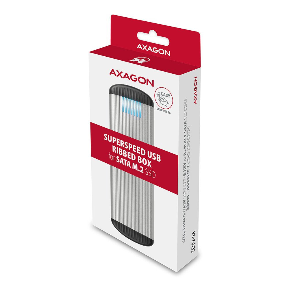 Axagon Eem2-Sa Caja Para Disco Duro Externo Caja Externa Para Unidad De Estado Sólido (Ssd) Gris M.2