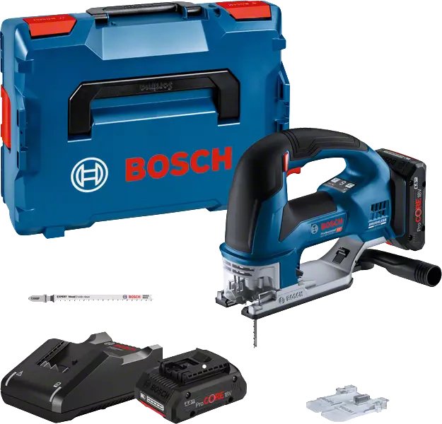 Sierra De Calar Inalámbrica Bosch Gst 18v-155 Bc Professional, 18 Voltios (Azul/Negro, 2x Batería Procore18v 4.0ah, En L-Boxx) 06015b1002