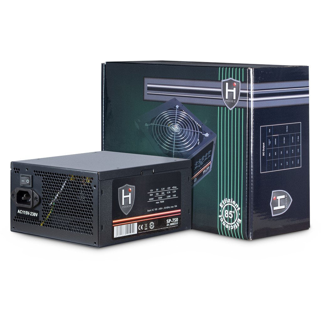 EAN 4260133125940 - Inter-Tech HIPOWER SP-750 unidad de fuente de alimentación 750 W 20+4 pin ATX ATX Negro imagen 1