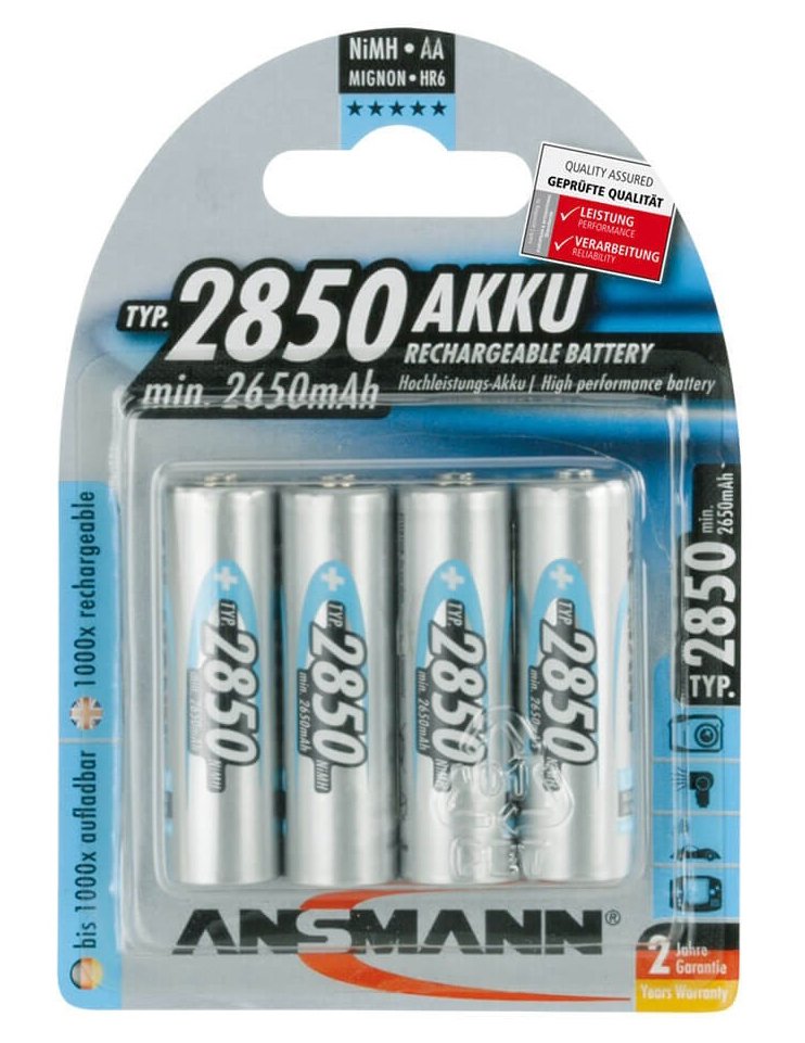 Batería Recargable Ansmann Nimh, (Aa), 2850 Mah, 4 Uds. Blíster (5035212)
