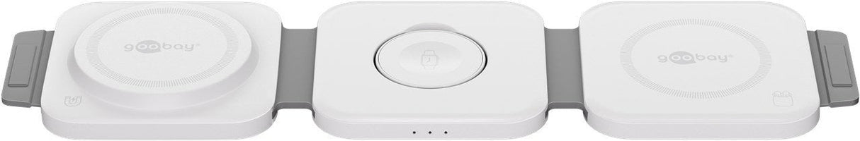 Cargador Inalámbrico Plegable 3 En 1, 15 W Blanco Goobay