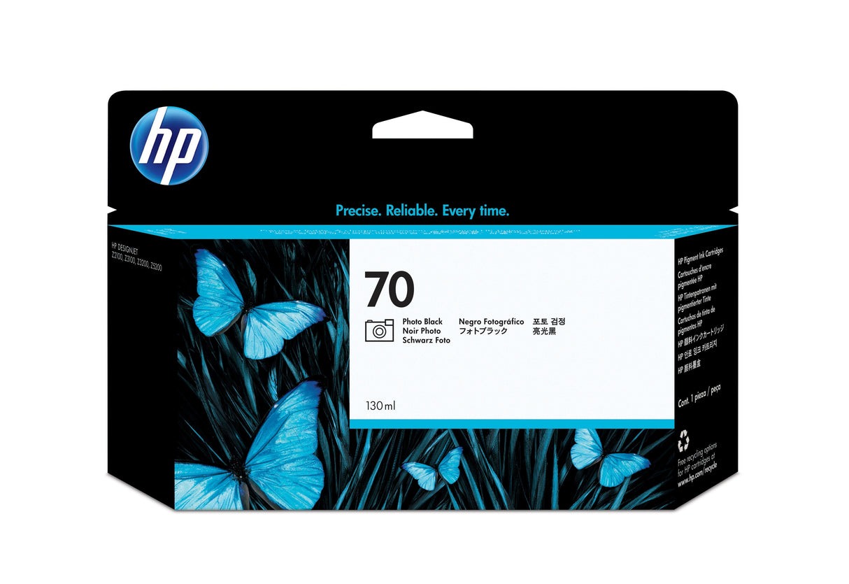 EAN 0807027516350 - HP 70 130-ml Photo Black DesignJet Ink Cartridge cartucho de tinta 1 pieza(s) Original Rendimiento estánd imagen 1
