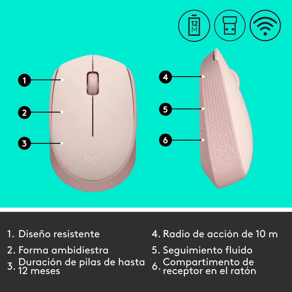 EAN 5099206108783 - Logitech 910-006865 ratón Oficina Ambidextro RF inalámbrico Óptico imagen 10