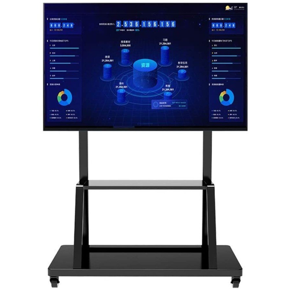 Techly Ica-Tr30 Soporte De Pie Para Pantalla Plana 2,54 M (100") Soporte De Suelo Con Ruedas Para Pantalla Plana Negro