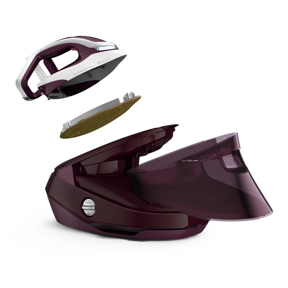 Estación Plancha Tefal Pro Express Vision Gv9810e0 Al Vapor 3000 W 1,1 L Durilium Airglide Autoclean Soleplate Rojo, Blanco, Estación De Planchado A Vapor Berenjena/Blanco, 3000 W, 680 G/Min, Durilium Airglide Autoclean Soleplate, 8,3 Bar