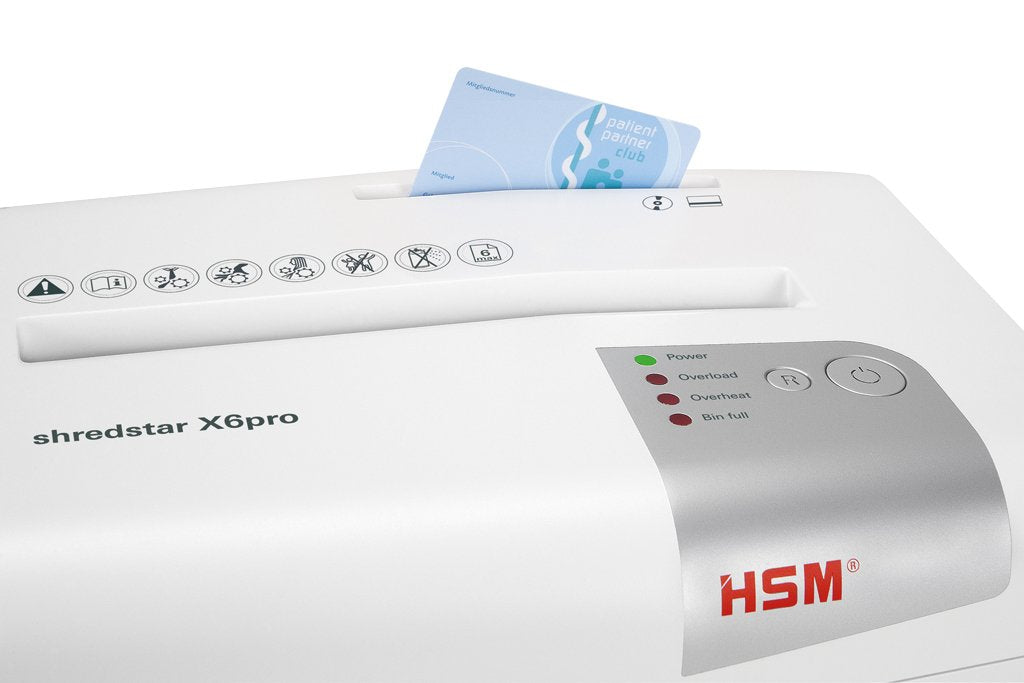 EAN 4026631057776 - HSM X6pro triturador de papel Corte en partículas 58 dB 22 cm Plata, Blanco imagen 10