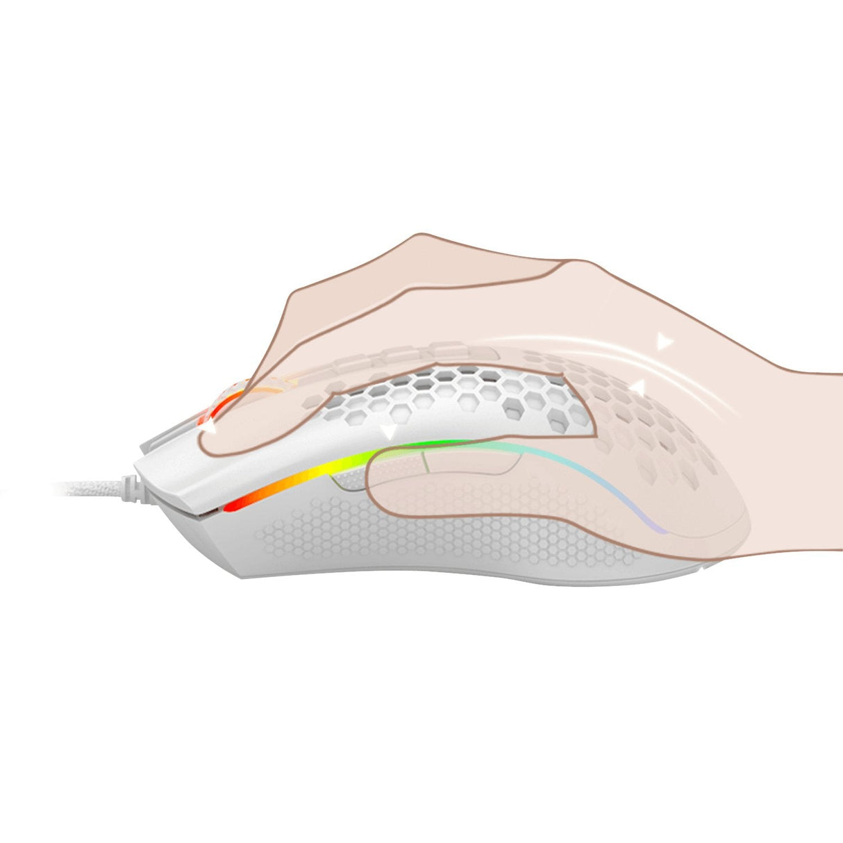 Redragon Storm Ratón Gaming Rgb Blanco