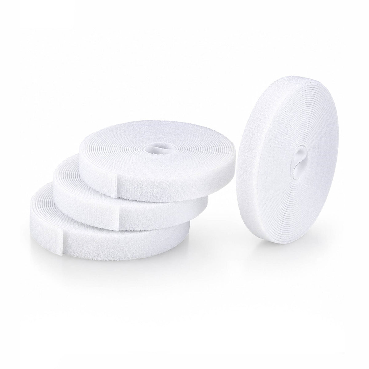 Startech.Com Pack De 4 4,6 M Cinta De Velcro-Grossrollen, 12,7 Mm Ancho, Blanco, Zuschneidbare Y Reutilizable Brida Para Cables, Klettverschlussband De Stoff, Brida Para Cables Con Cierre De Velcro, Universal, Blanco