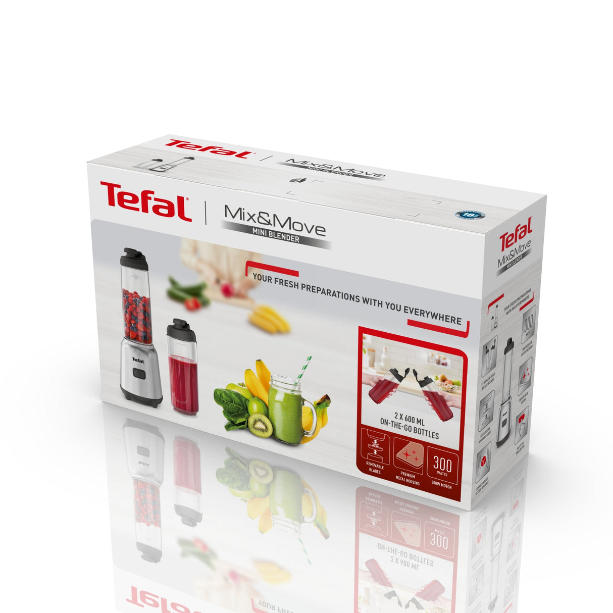 Batidora Mix&Move Tefal Bl15fd, Acero Inoxidable