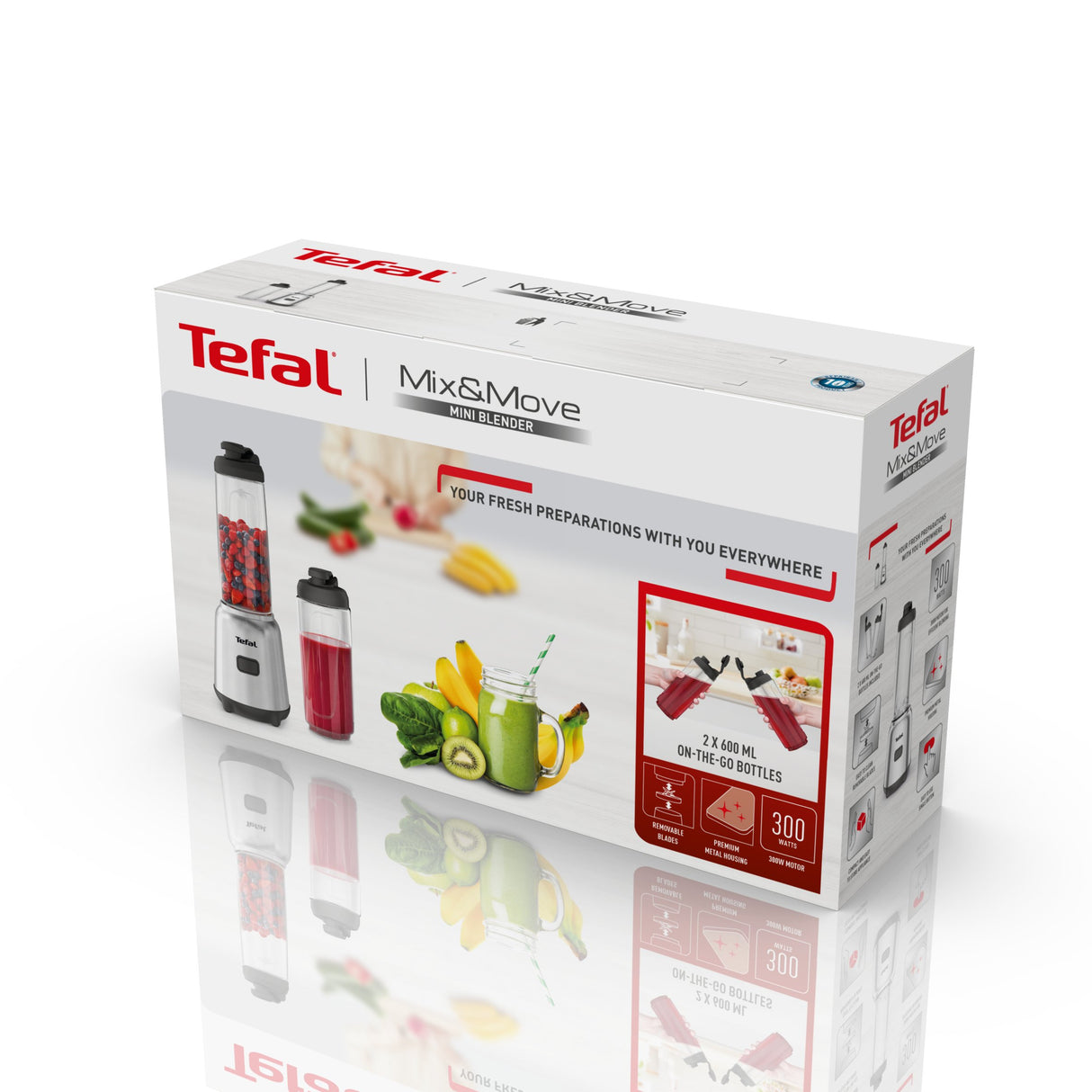 EAN 3016667246054 - Tefal Mix&Move BL15FD 0,6 L Batidora de vaso 300 W Acero inoxidable imagen 6