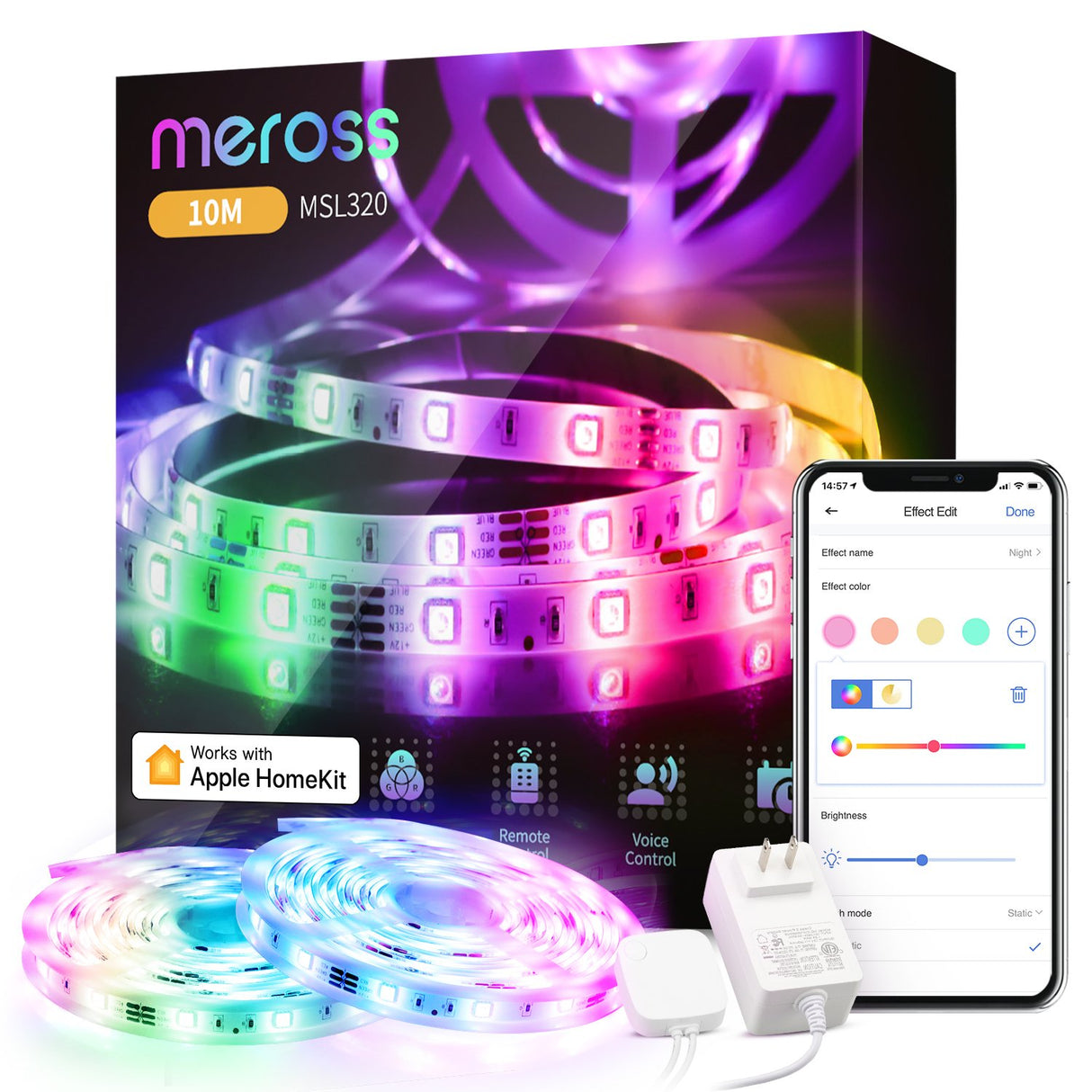 EAN 0680306682706 - Meross MSL320 cinta luminosa Regleta luminosa universal 5 mm imagen 1
