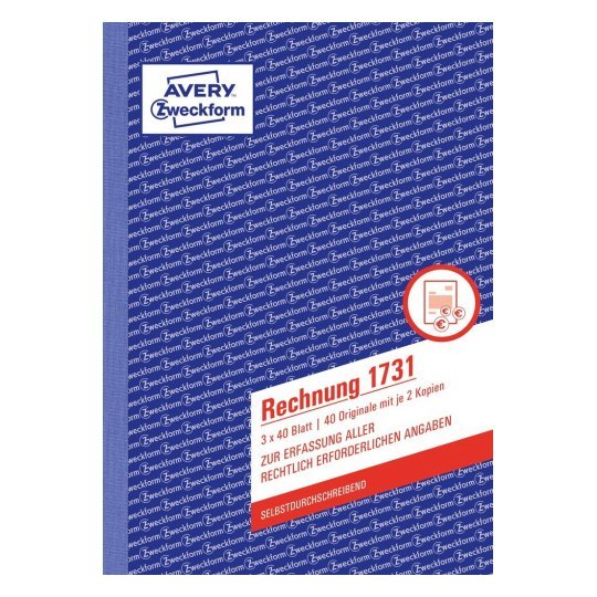 Avery Zweckform Rechnungsformular - 40 Hoja - A5 (148 X 210 Mm)