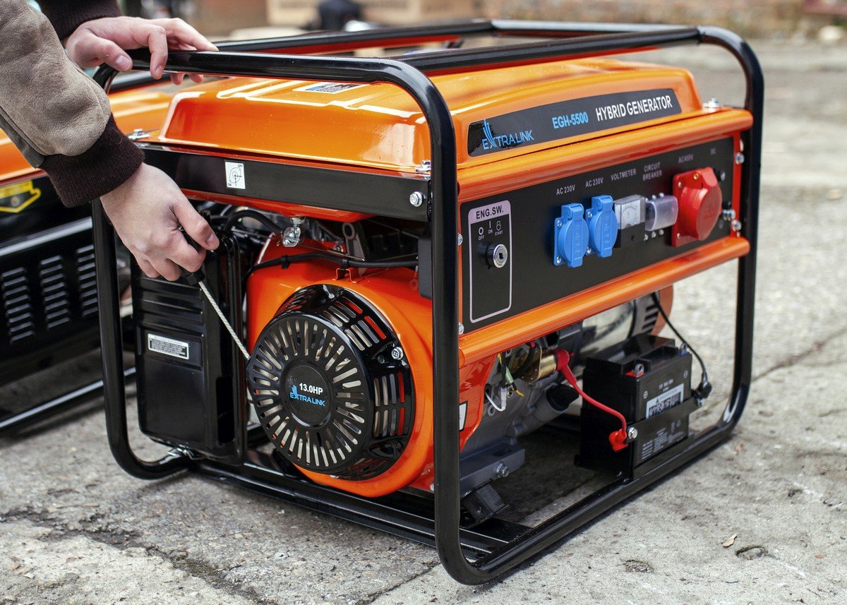 Extralink Ex.30370 Motor-Generador 5000 W 25 L Gasolina Negro, Naranja