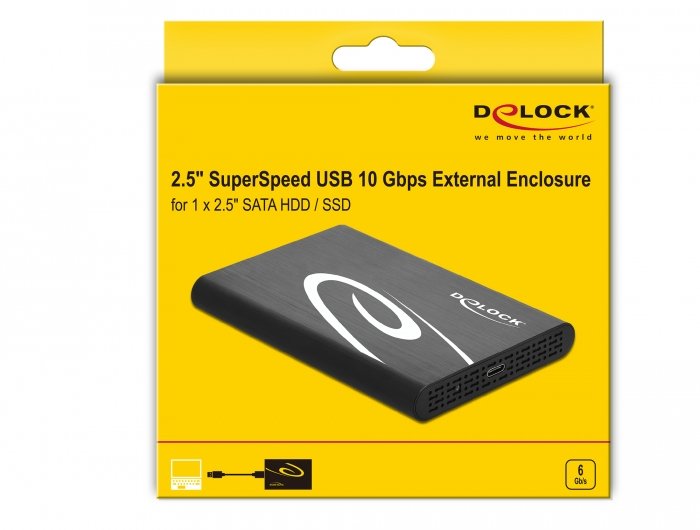 EAN 4043619426102 - DeLOCK 42610 caja para disco duro externo Carcasa de disco duro/SSD Negro 2.5" imagen 4