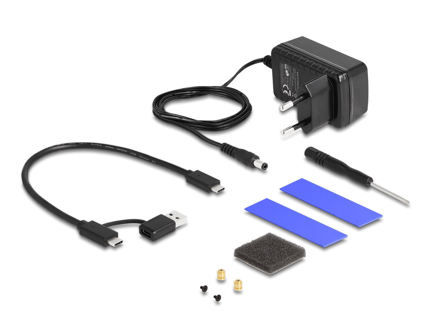 Delock 42020 Caja Esterna Usb Type-C Para 1 X Unidad Ssd M.2 Nvme + 1 X Unidad Ssd / Hdd Sata De 2.5? Con Función De Clonación.