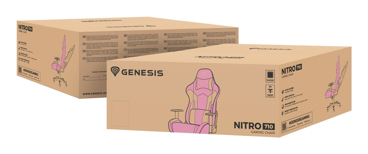 Silla Gaming Genesis Nitro 710 Rosa Blanco