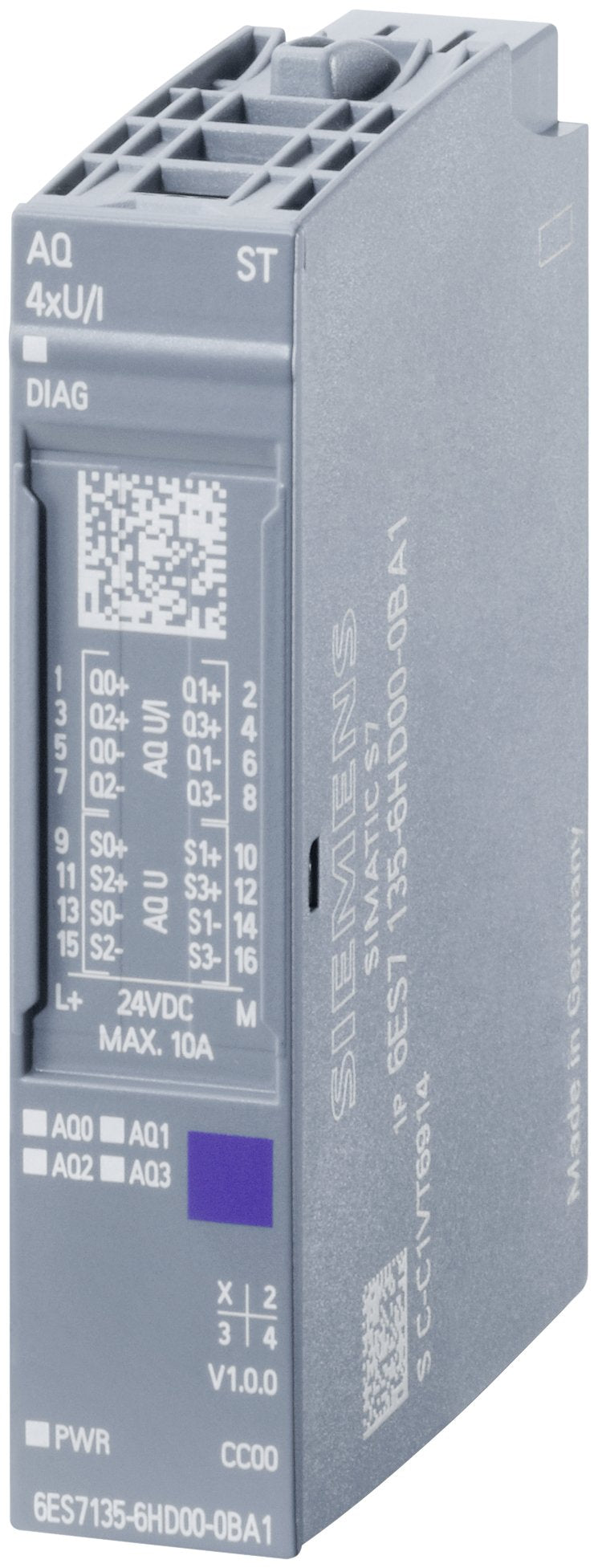 Siemens 6es71356hd000ba1 Simatic Et 200sp Analo. Ausg.Modul Aq 4xu I Stand.