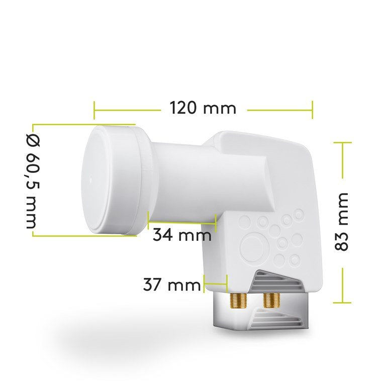 Goobay Twin Universal Lnb 0.1db Blanco / Gris