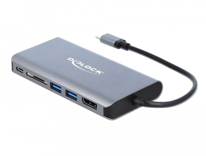 EAN 4043619876839 - DeLOCK 87683 base para portátil y replicador de puertos Alámbrico USB 3.2 Gen 1 (3.1 Gen 1) Type-C Gris imagen 2