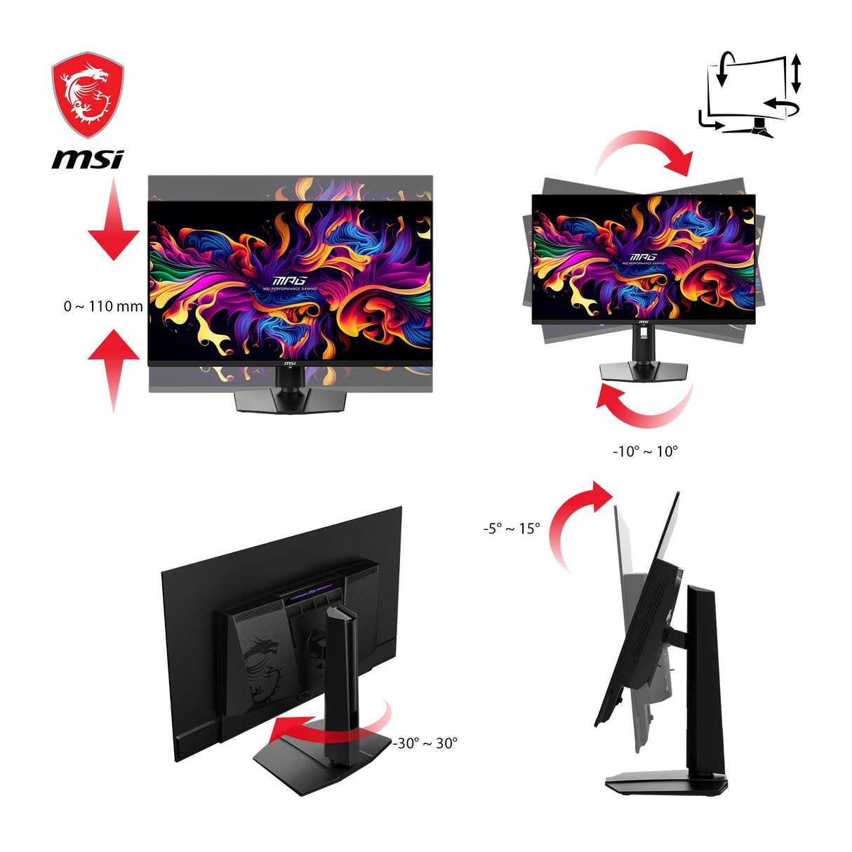 Monitor 32"(81.3cm)Tft Msi Mpg 321uxde Qd-Oled 9s6-3dd29a-006 Retail