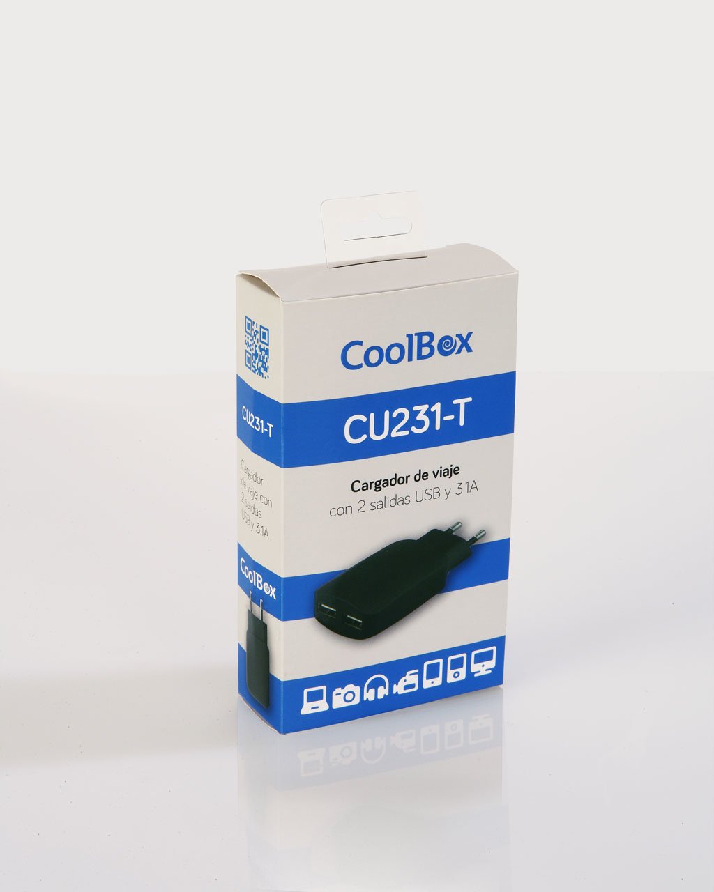 Coolbox Cargador Usb De Pared 3.1a Coo-Cu231-T