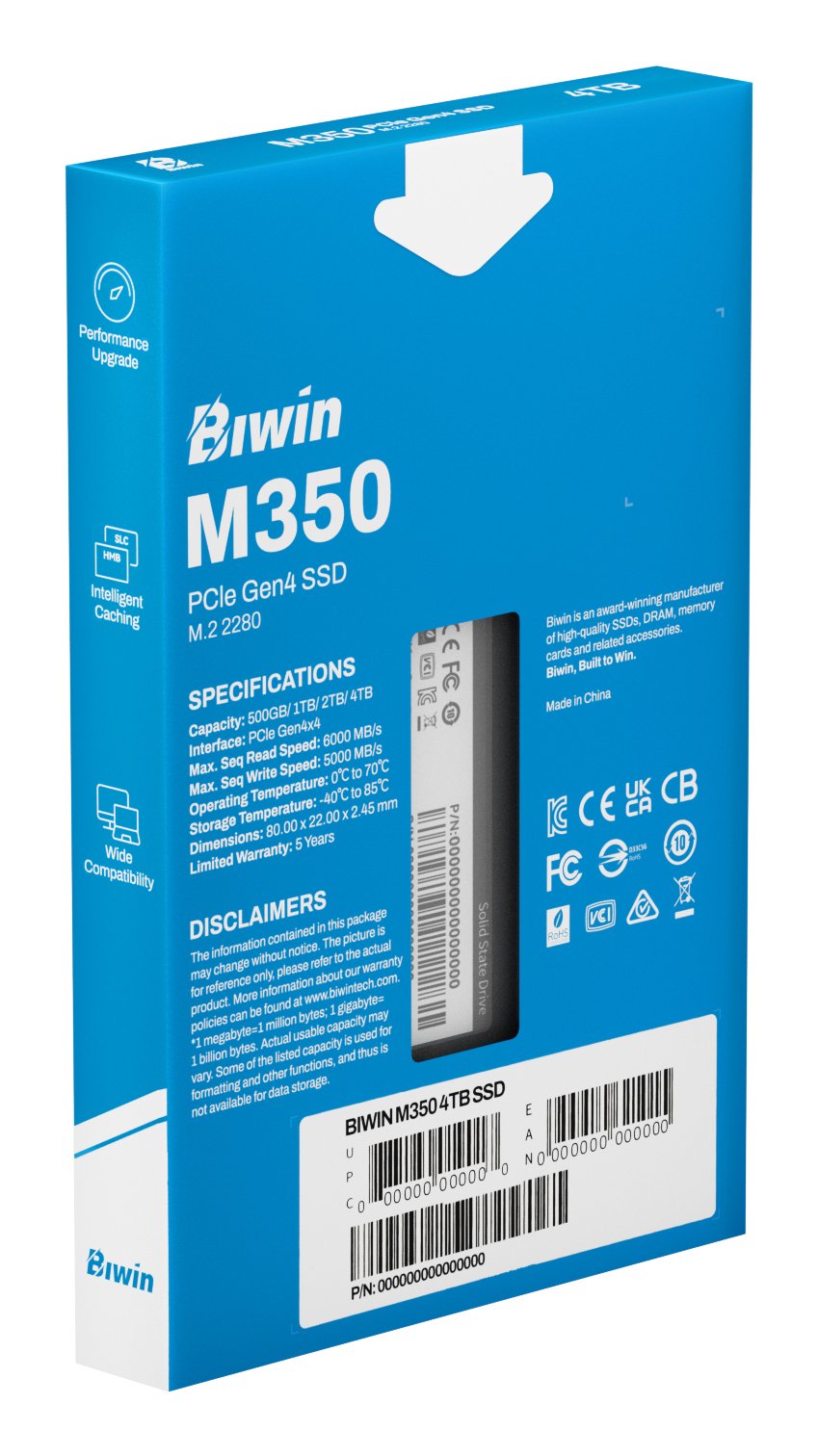 Biwin Ssd M350 1tb Pcie Gen4×4 5200 Mb-S