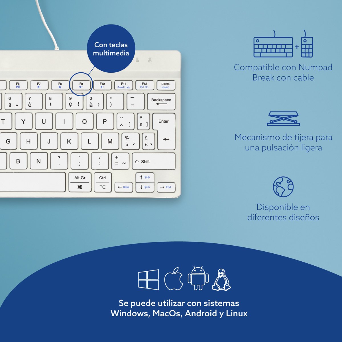 EAN 8719274491965 - R-Go Tools R-Go Compact Break teclado Oficina USB Belga imagen 11