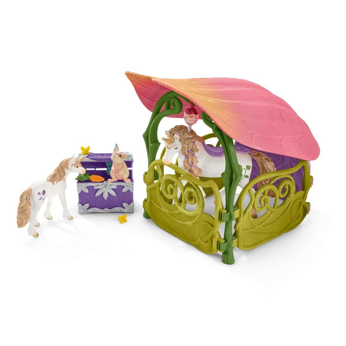 Schleich Bayala Glittering Flower House With Unicorns, Lake And Stable