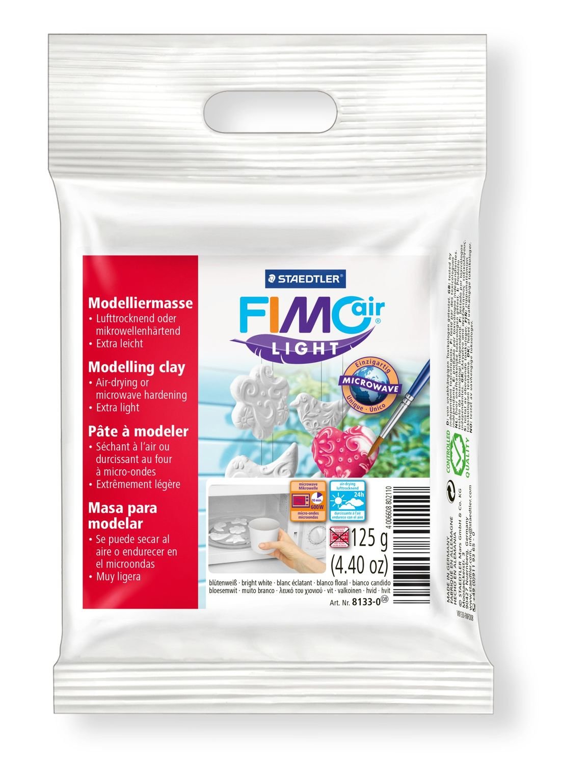 EAN 4006608802110 - Staedtler FIMO air light 8133 Pasta de modelar 125 g Blanco 1 pieza(s) imagen 1