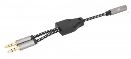 EAN 0766623356121 - Manhattan 356121 cable de audio 0,15 m 3,5mm 2 x 3.5mm Negro, Plata imagen 1