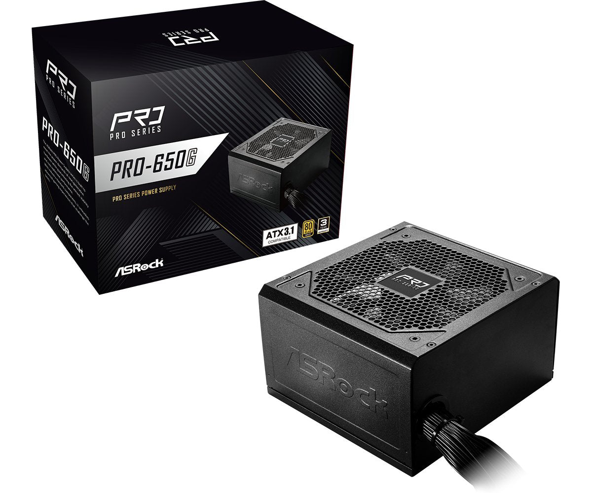 Fuentes De Alimentación Asrock Pro Series Pro-650g 650w Atx 80+ Gold Negro 90-Uxr065-Gneaa2
