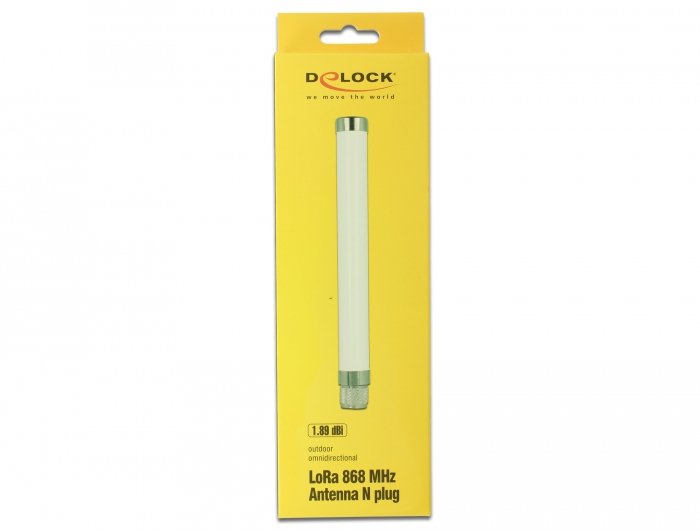 Delock 89633 Antena Lora 868 Mhz Macho N 1,89 Dbi Omnidireccional Fija Para Exteriores Blanca