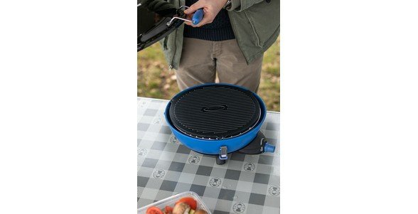 Campingaz Party Grill 400 Caravan Connect Cocina De Gas, Parrilla De Gas Negro/Azul, 30mbar, Con Conexión Para Caravana, Modelo 2023