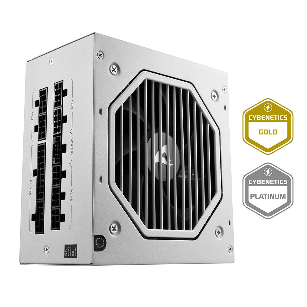 Fuente De Alimentación Sharkoon Rebel P20 1000 Blanco Para Pc Blanco, 1x Conexión De Alta Potencia De 12 Pines, 4x Pcie, Gestión De Cables, 1000 Vatios 4044951042425