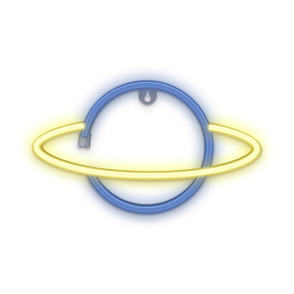 Lampara Forever Neon Led Saturn Yellow Blue