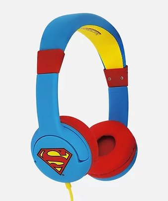 Auricular Infantil Superman 30mm/Jack 3.5mm/ Cable 90cm / Limite 85db/ 3 A 7 Años