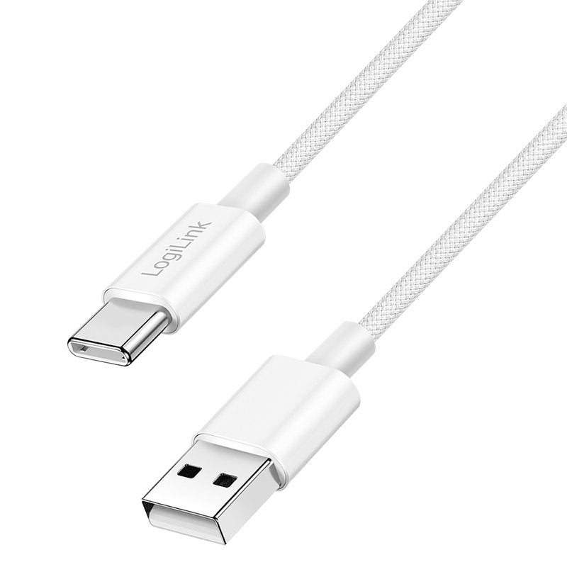 Cable De 1,00m Usb 2.0 0.48 Gbit/S Pd60w Usb C Macho A Usb-A Macho Blanco Nylon Logilink Retail