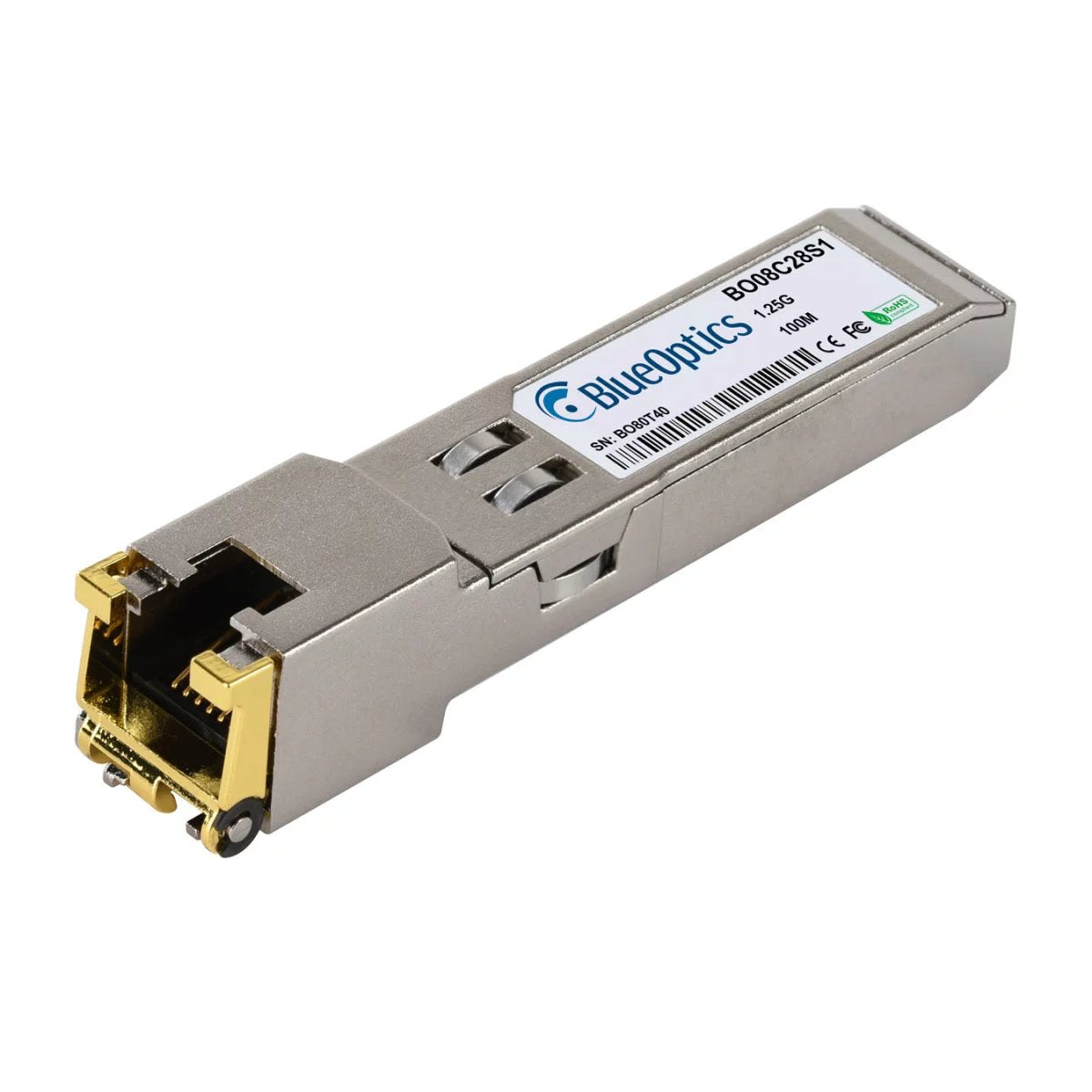 Blueoptics Alcatel-Lucent Minigbic-T Blueoptics Bo08c28s1 Sfp Transceiver, Cobre Rj45, 1000base-T, 100 M