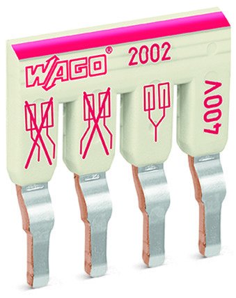 Wago 2002-474 Schachtelbrcker, 4-Fach,Isoliert, Lichtgrau